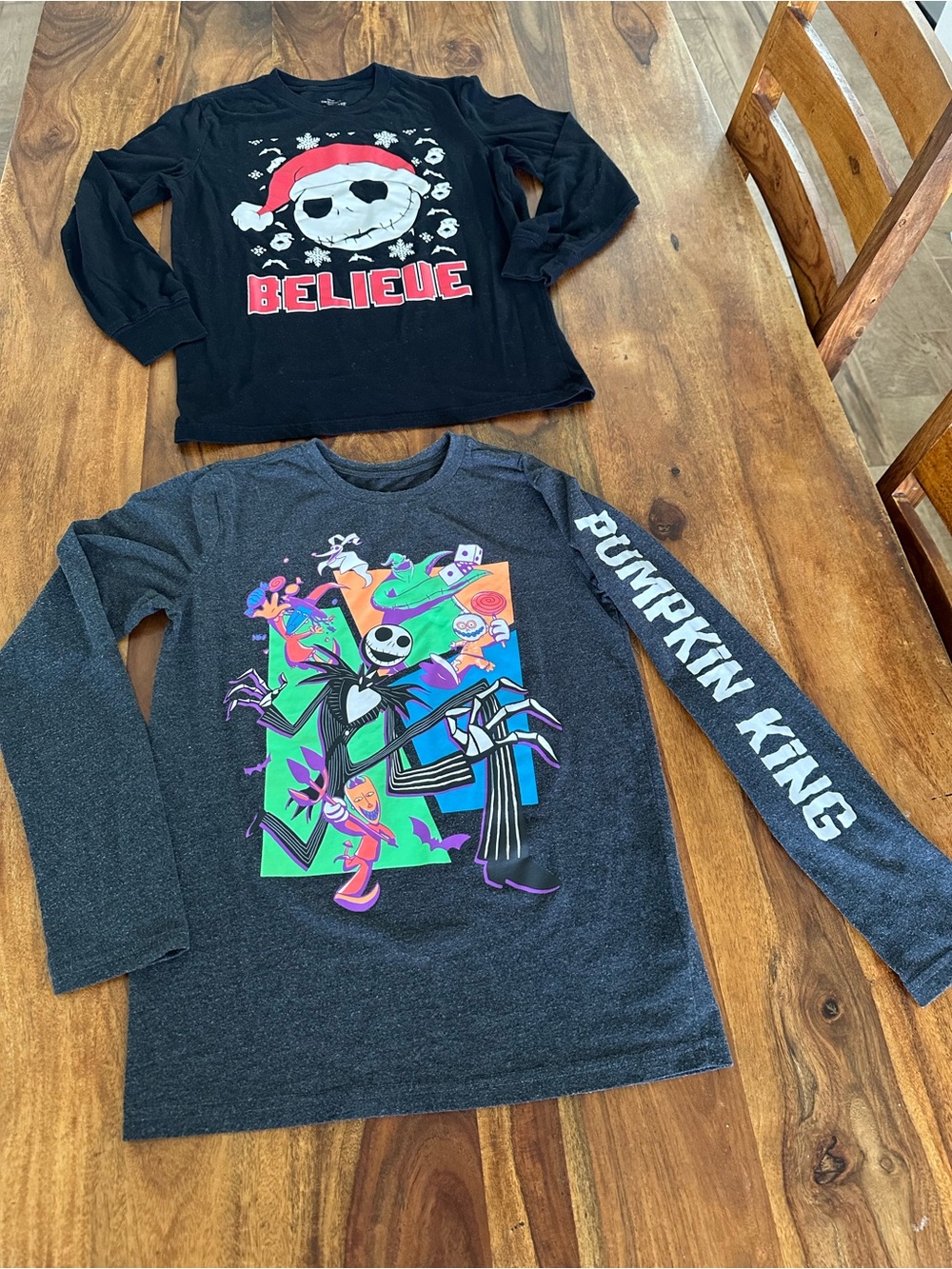 Disney The Nightmare Before Christmas Long Sleeve Tee - Black & Charcoal